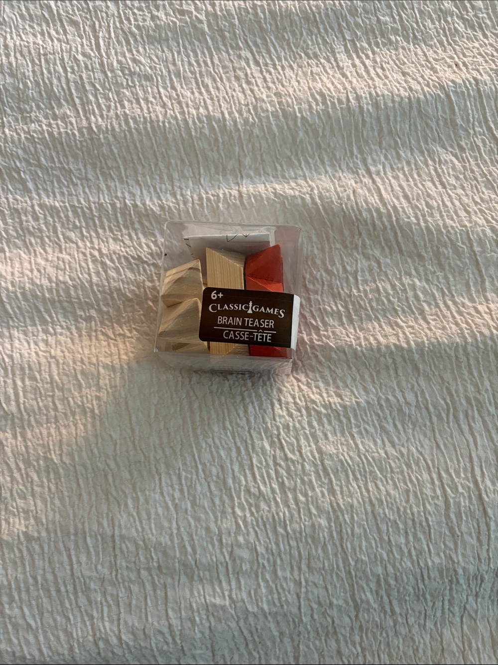 Classic Brain Teaser Puzzle - Natural & Red